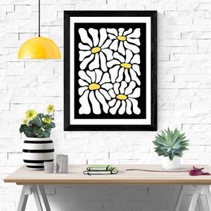 Flower Wall Art Prints Trendy Wall Decor Black And White Wall Prints And Posters Boho Decor Mid Century Modern Wall Art Girly