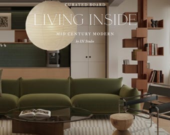 Mid Century Modern Living Room Design Style Kit: Mood Board & Shopping List (PDF Download)