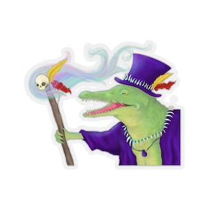 Voodoo Gator Sticker Voodoo Hoodoo Baron Samedi Witchcraft New Orleans Alligator  Nola Witchcraft Papa Legba Bruja