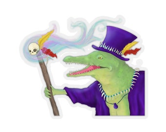 Voodoo Gator Sticker Voodoo Hoodoo Baron Samedi Witchcraft New Orleans Alligator  Nola Witchcraft Papa Legba Bruja