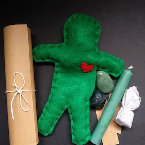 Money Poppet Spell Kit Voodoo Doll Handmade Pagan Witch Poppets Witch New Orleans Wicca Folk Magick Ritual Hoodoo Magic