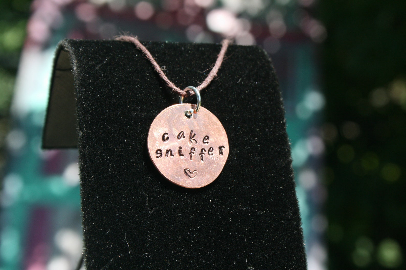 Cake Sniffer Hammered Penny Charm Necklace Copper Jewelry New Etsy