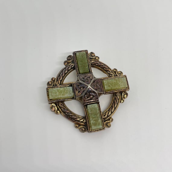 Beautiful Vintage 1980’s MIRACLE Green Cross Pend… - image 1