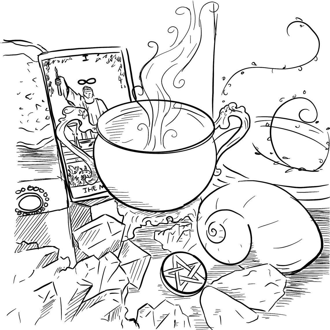 Esoteric Colouring In Magick Altar Download Printable Coloring Page Downloadable Pagan ...