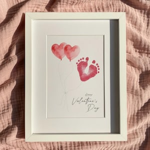 DIY Baby HAND- & FUẞABDRUCK Karte digitale Print Vorlage 5-in-1 Set | Valentine's Day | Mother‘s Day | Birthday | Get well soon | Thank you