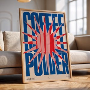 Bauhaus Kaffee Poster: Abstrakte Pop Art, Mid-Century Modern (Digitaler Download)