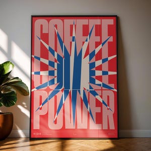 Retro Bauhaus Kaffee Poster: Mid-Century Modern Kitchen Cafe Art (Digitaler Download))