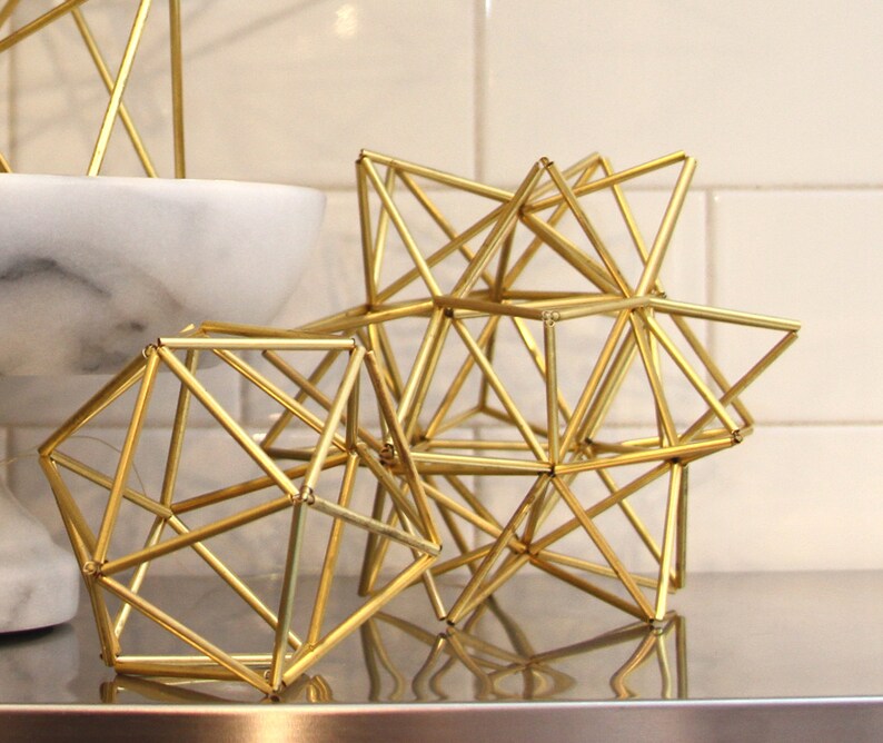 Set of 2 Brass Pollen ball mobile Scandinavian himmeli Etsy