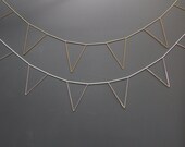 Silver or Brass Himmeli Bunting - Pennant Flags -Geometric - Sterling Silver