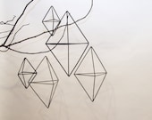 Set of 5 Double Pyramid Geometric Ornaments - Large- Scandinavian himmeli mobiles