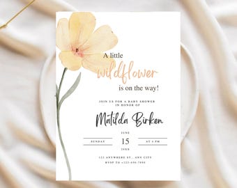 Wildflower Baby Shower Invitation Bundle: Spring Floral Template (Digital Download