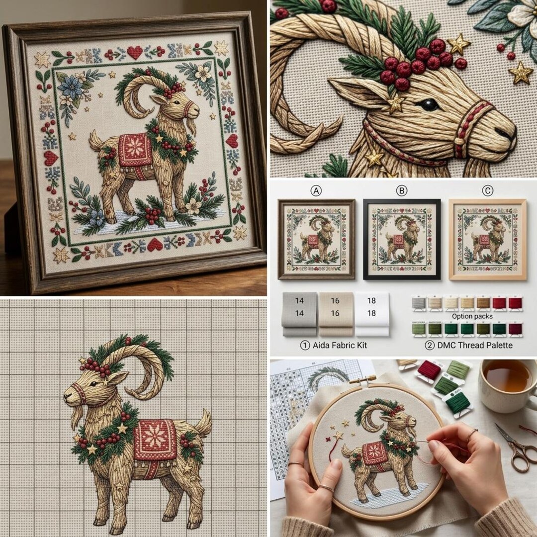 Goat Thread Yule Goat Digital Stitching Chart With Compatible PDF - Printable ...