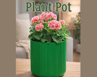 Archivo STL de maceta imprimible en 3D | Maceta acanalada | Modelo de maceta minimalista moderna | Descarga digital