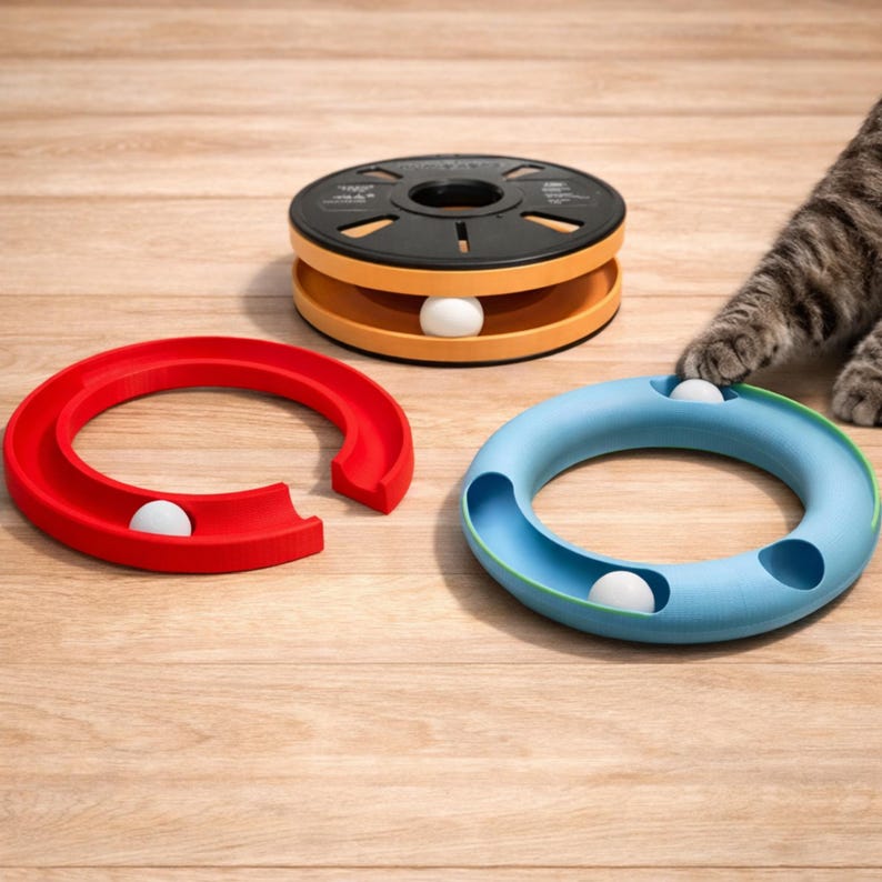 Interactive Cat Toys STL Bundle Treat Dispenser Balls & Rolling