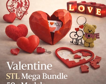 Mega Pack STL de San Valentín: más de 50 modelos para regalos y decoración | Uso comercial