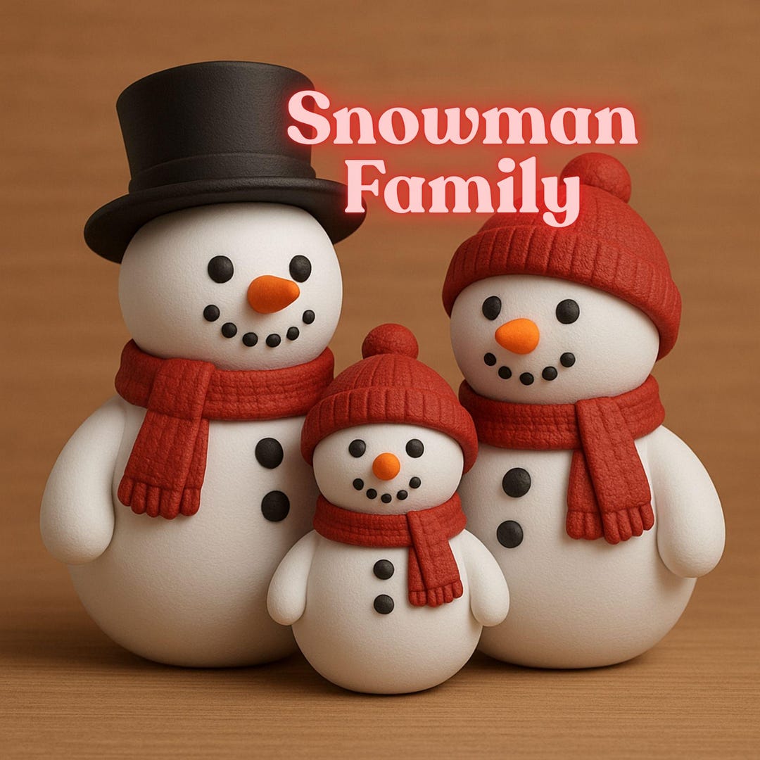 Snowman Family STL | 3D Printable Christmas Decoration | Holiday ...
