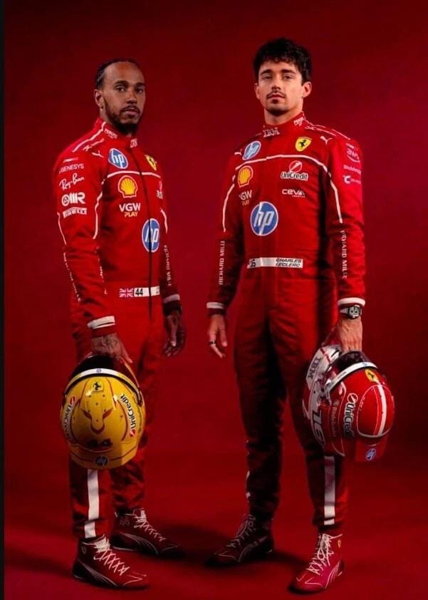 F1 Ferrari 2025 Leclerc and Hamilton Go Kart Racing Suit CIK/FIA