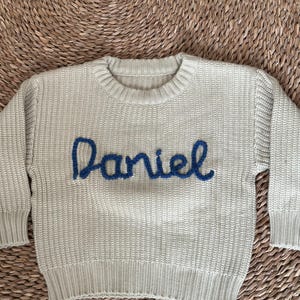 Personalized Hand Embroidery Sweaters, Custome Baby Name Sweater, Baby Sweater With Name, Birthday Gift for Baby, Personalized Baby Gift