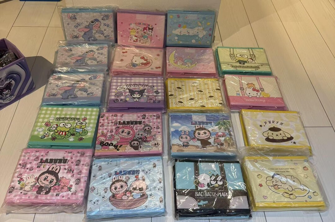 Cute Character Storage Box – Foldable Organizer Bin / Labubu, Kuromi ...