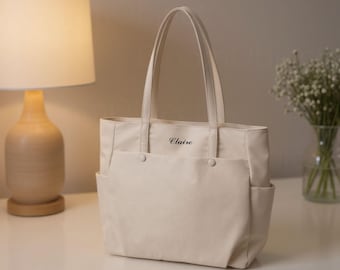 Large Nylon Tote Bag – Big Capacity, Lightweight Travel Tote, Personalized Work Bag, Shopping Bag, For Women, Durable Everyday Bag