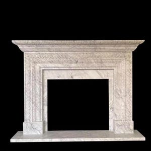 Repisa de chimenea de mármol tallada a mano / Marco de chimenea clásico de lujo / Repisa de chimenea de piedra personalizada / Chimenea elegante estilo palacio