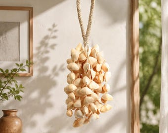 12,99 pulgadas, campanillas de viento de concha de fruta grandes, 108 piezas hechas de chacha, voces naturales, pueden relajar la mente, decorar el patio, el balcón.