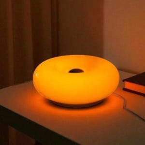 Aesthetic Donut Lamp – Glossy Donut Shape Desk Light, Ideal for Hotels, Bedside Tables & Cozy Ambient Bedroom Décor