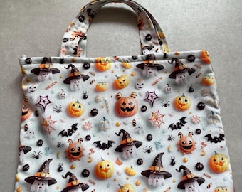 Sac à friandises mignon pour Halloween parfait pour la chasse aux bonbons - réutilisable en protège livre ou porte carnet de santé