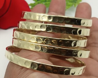 Pure Solid Brass Bangle, Bracelet Set of 5, Handmade Brass Bangles,  Health Benefit Jewelry,