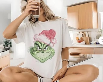 Funny Grinch Face Christmas Shirt | Holiday Graphic Tee