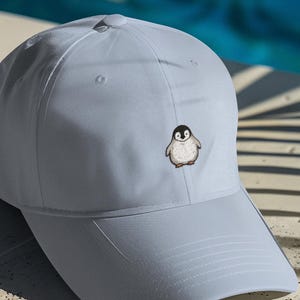 Cute Baby Penguin Embroidered Dad Hat Casual Baseball Cap for Animal Lovers Minimalist Penguin Hat Gift for Her or Him Adjustable Cotton Cap