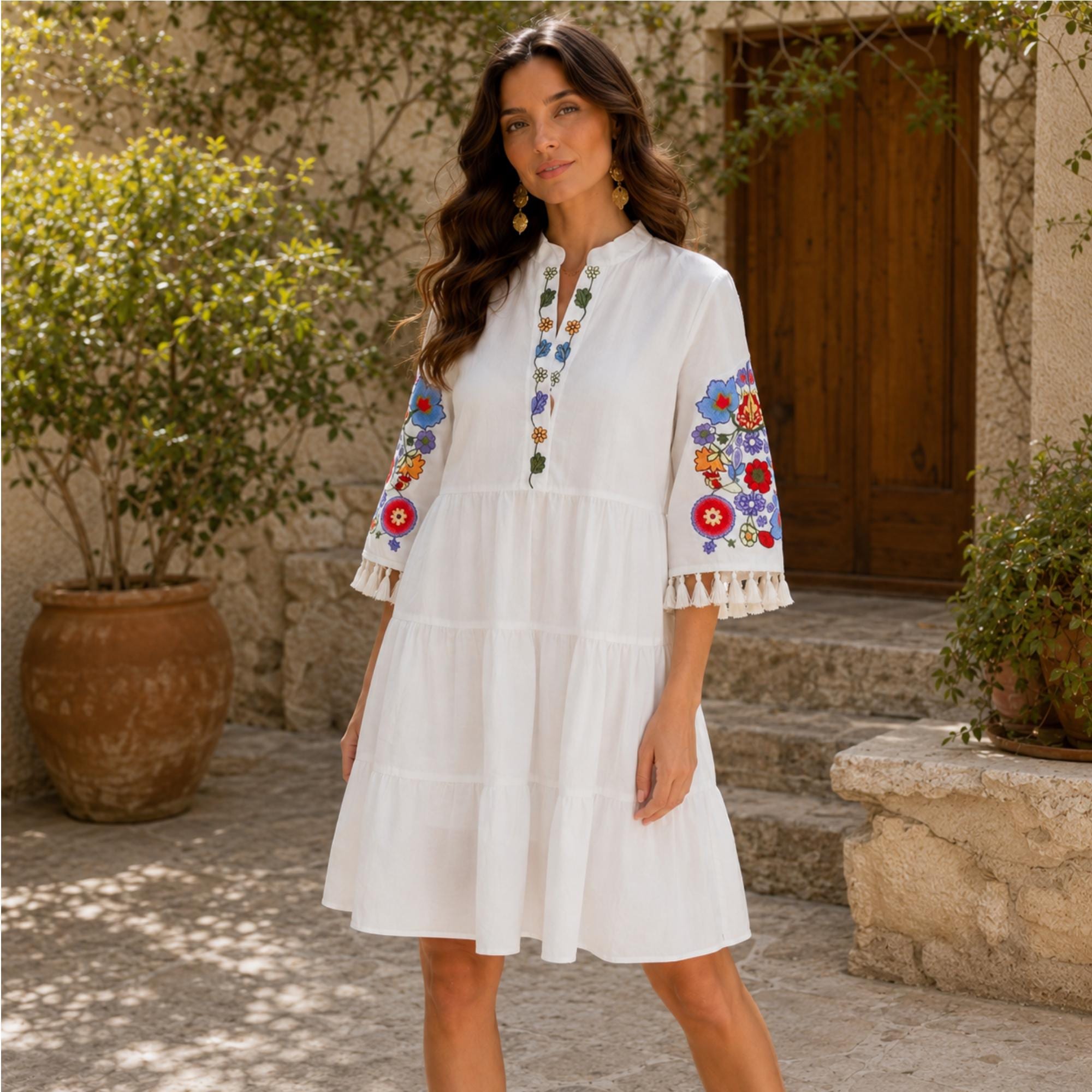 White Embroidered Mini Dress - Etsy White Embroidered Mini Dress - Etsy