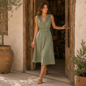 Sage Green Casual Dress - Etsy Sage Green Casual Dress - Etsy