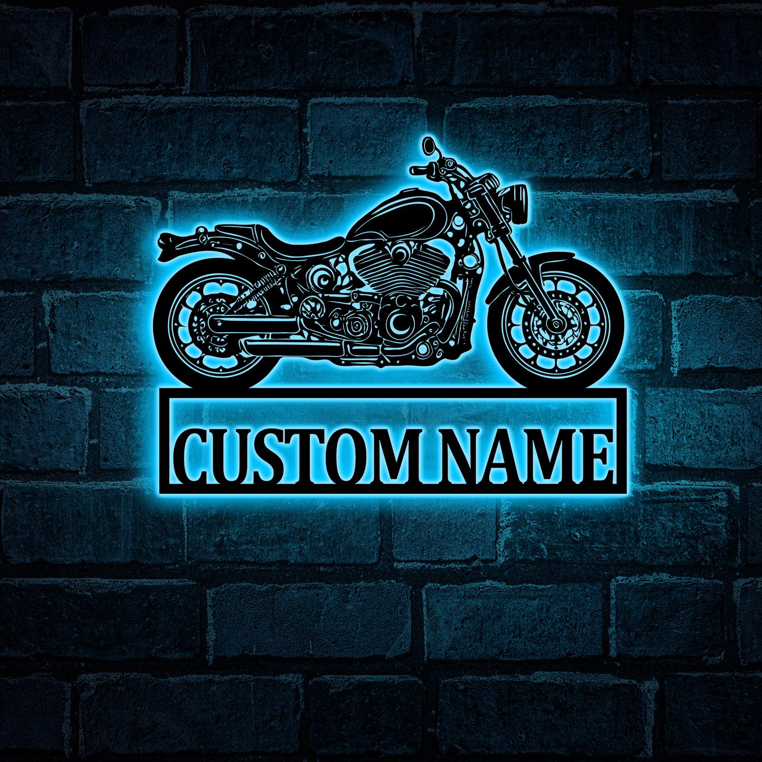 Logo Figurine Harlay Davidson, Moto,Lumière Led, Décoration D'intérieur