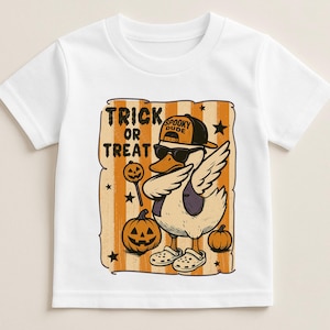 Trick or Treat Kids T-Shirt – Silly Goose Halloween Shirt | Spooky Dude Tee | Funny Halloween Shirt for Kids | Cute & Comfy Halloween Outfit