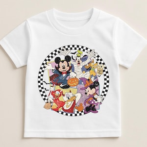Children’s Disney Halloween T-Shirt – Mickey & Minnie Mouse | Kids Spooky Season Tee | Mickey’s Halloween Shirt | Cute Halloween Shirt for K