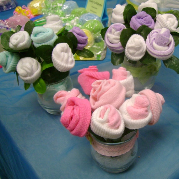 Items similar to Custom Made Baby Sock Flower Bouquet on Etsy