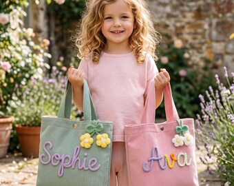 Personalisierte Name Tote Handtasche, benutzerdefinierte Name Tote Handtasche, Kleinkind Vorschule Kindergarten Schultasche, niedliche Kinder zurück zu Schulgeschenk