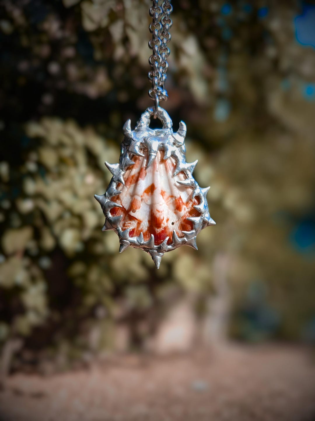 Y2k Mermaidcore Spiky Soft Soldered Shell Pendant Necklace, Edgy Alt ...