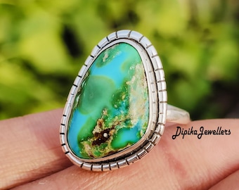 Natural Sonoran Gold Turquoise 925 Sterling Silver Designer Statement Gift Jewelry