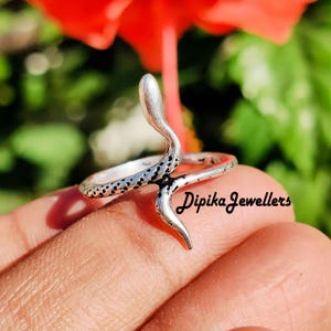 Bague serpent en argent naturel, bagues en argent sterling 925, anneau empilable, bijoux design poison venin