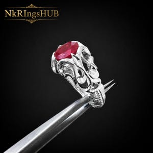Naturlig rubinring för män – Handgjord ring i 925 sterlingsilver