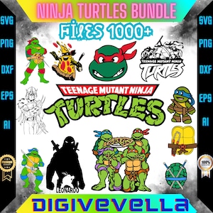 Ninja Turtles Clipart SVG PNG Bundle: Layered Designs (Digital Download
