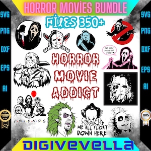Mega Horror Characters SVG Bundle: T-Shirt Printing, Mugs (Digital Download)