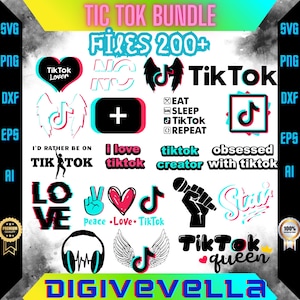 TikTok SVG Bundle, Funny Viral Quotes for Shirts, Influencer Cricut Files, Trendy Social Media Designs, Instant Download PNG, print on demon