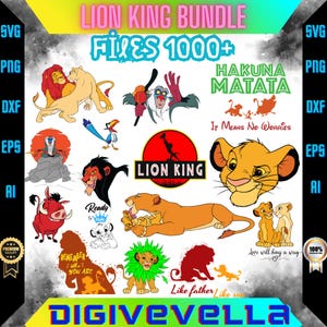 Lion King SVG Bundle: Simba, Nala, Mufasa Clipart (Digital Download