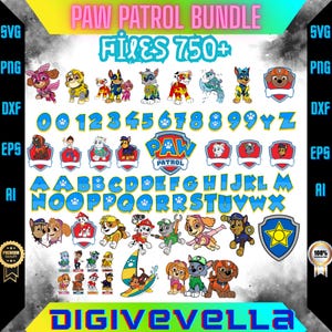 Paw Patrol SVG-Bundle: Kinder-Shirt-Design, Cricut & Silhouette-Dateien (digitaler Download)