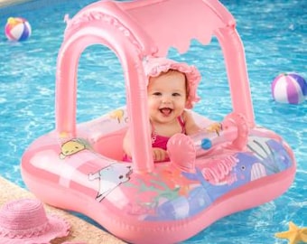 Bouée bébé avec auvent – Flotteur piscine anti-UV