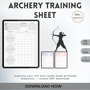 Archery Score Sheet | Target Practice Log (Digital Download)