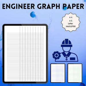 Engineering Graph Paper Printable PDF | Engineer Grid Paper | Technical Drawing Grid | Blueprint Style | Instant Download